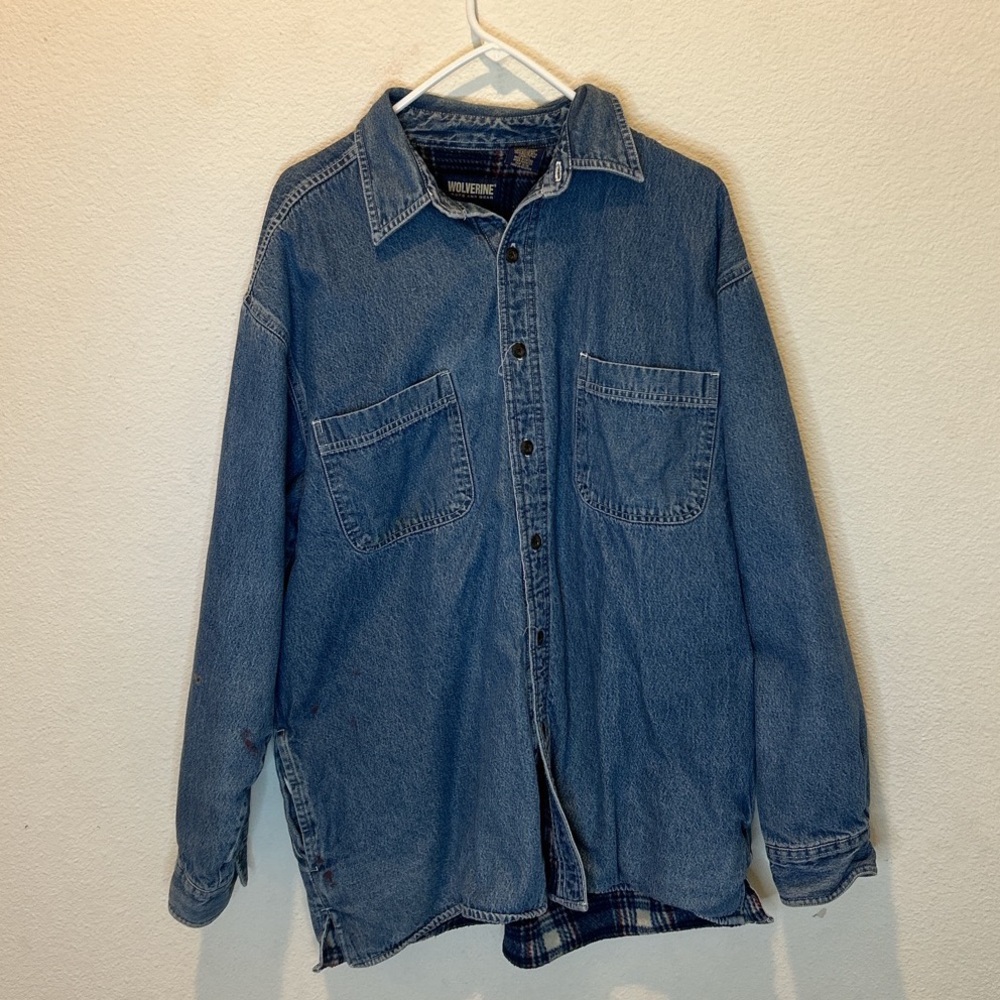WOLVERINE FLANNEL LINED DENIM WORK JACKET